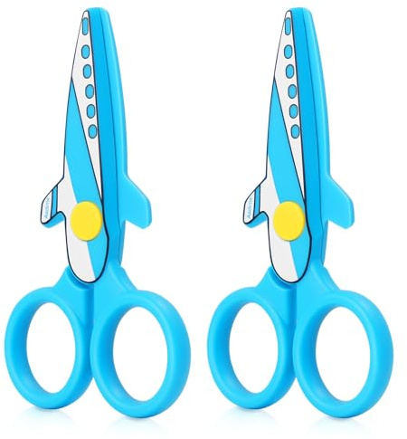 Asdirne Ciseaux pour Enfants, Ciseaux de Sécurité pour Enfants de Maternelle, Ciseaux de Sécurité pour Arts & Crafts, Lot de 2