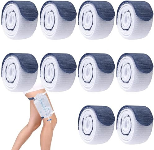 Jortmrd 10 Pièces Sac de Jambe de Cathéter Sangle de Jambe de Cathéter Sangles de Jambe pour Sac de Cathéter Urinaire Support de Sac de Jambe Urinaire Fixation pour Cathéter Sac Durine
