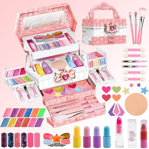 Kids Makeup Sets for Girls, Makeup for Kids, Children Makeup Sets For Girls Washable Make Up Set, Princess Play Games Toys Presents,Toddler Kid Stuff,Girl Birthday Gifts Set For Age4-12 Year Old