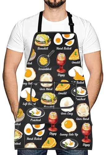 Eggs Cooking Lover Apron with Pockets Tasty Morning Breakfast New Home Merry Christmas Gifts (Scrambled)