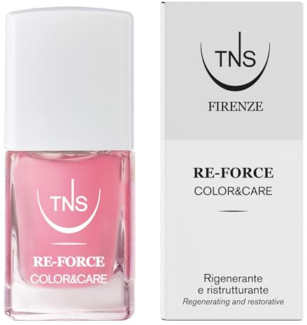 TNS Trattamento Unghie Colorato Re-Force 10 ml, Rosa Blush, per Unghie Deboli, Fragili e Danneggiate, Azione Rigenerante e Ristrutturante