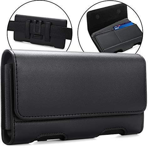 BECPLT iPhone 14/14 Pro Ceinture Étui, 13 13 Pro 12 11 Clip Ceinture Housse Étui Ceinture Universel Cuir de Protection Porte-Cartes en Holster Clip Coque pour Samsung Galaxy S22 S23, S21 S20 S8 S9