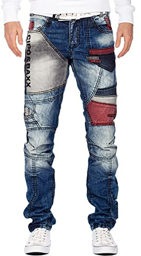 Cipo & Baxx herrjeans, byxor, speciell design, extravaganta, Blau2, 30W x 32L