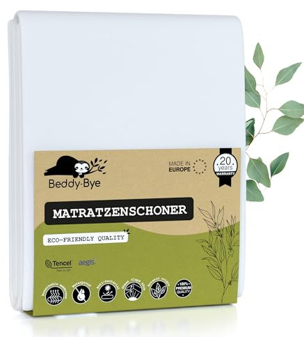 Matratzenschoner 60x120/18 cm Top-Qualität Oeko-TEX® Hergestellt in EU ~ Inkontinenzeinlage Baby Wasserdicht und Waschbar aus Tencel™ Ökologisch ~ Form Spannbettlaken