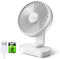 OCOOPA USB Ventilator Ultra Leise - 4000mAh Tischventilator, 4 Geschwindigkeiten, Mini Ventilator für den Schreibtisch, Zuhause und Büro, weiß