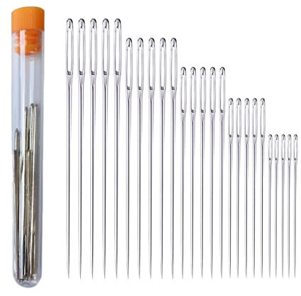 25 Stücke Nähen Nadeln Set, Nähnadeln, Nadeln mit großem Öhr, Handnähnadel, Stopfnadel für Hand Nähen Handwerk