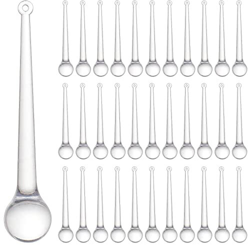 SUPERFINDINGS 50 Stücke Teardrop Acryl Big Pendants Clear Hanging Kronleuchter 3.88x0.75 Zoll Crystal Drop Kronleuchter Anhänger Für Teile Hochzeit Party Christbaumschmuck Ornamente