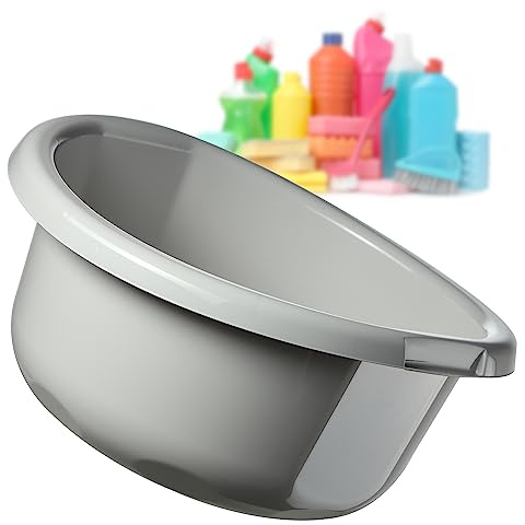 KADAX Ciotola di plastica, ciotola per lavaggio in diverse dimensioni e colori, robusta ciotola per lavaggio, ciotola universale, bacinella per bagno, lavanderia (11L, grigio)
