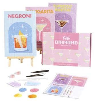 Dabble Diamanten Malset für Erwachsene - 3 Diamanten Malsets mit Leinwandrahmen, Kristall-Diamanten Kunst