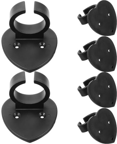 ibasenice Microphone Wall Holder Clip Heart-Shaped Mic Fixing Clamp Anti-Rolling Ring Wall Mount Microphone Hook 6Pcs for Music Studio Ktv Home Use