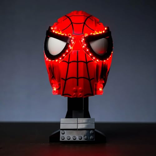 LocoLee Licht Kompatibel mit Lego Spider-Man's Mask, Nur Lichter Set - Kein Modell, Licht BeleuchtungSet Compatible with Lego 76285 Marvel Spider-Man's Mask (Version der Bewegungssteuerung)