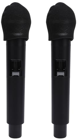 Denash Microphone Dynamique Dynamique sans Fil avec Conférence de Chant et de Conférence du karaoké, Ensemble de Microphones de Réduction du Bruit en Métal avec Récepteur Vocal, 2pcs