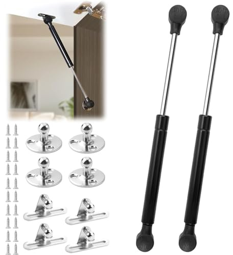 Amortiguador Puerta Cocina 200N, 2 Piezas Pistones Hidraulicos Muebles Cocina, Amortiguadores Muebles Cocina Resorte De Compresión, Amortiguadores Hidráulicos De Gas Con Bisagra De Pistón, Negro