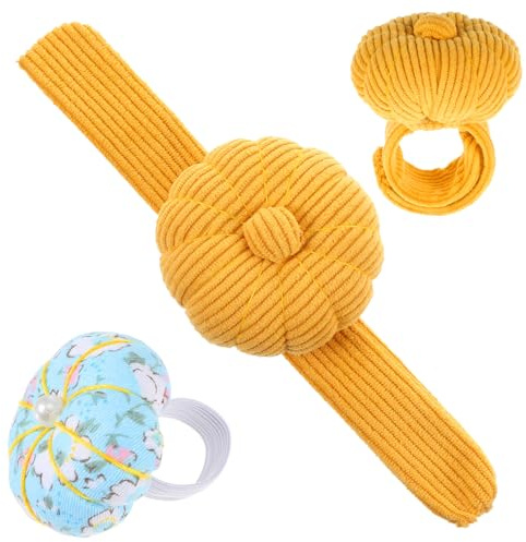 Jxiwfvl 2 Stück Nadelkissen Handgelenk zum Nähen, 22×7.5cm Niedliche Nadelkissen für Handarbeiten, DIY-Nadelhalter, Nähnadelkissen mit elastischem Band für Quilten