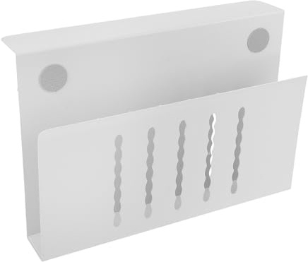 HOMSFOU Soporte Lateral para Computadora Portátil de Color Claro sin Taladro con Rejilla de Refrigeración Ajustable, Organizador de Escritorio para Oficina y Hogar, Almacenamiento