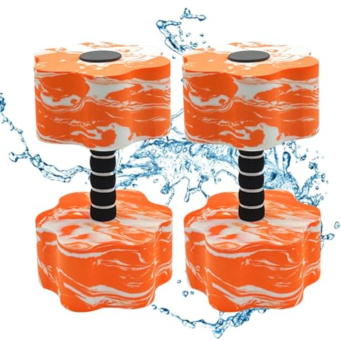 Aqua Dumbbells - Water Filled Exercise Equipment for Training | Floating Foam Dumbbells with Secure Caps, Versatile Fitness Tool for Pool Muscle Toning Balance 10.63x6.30x3.15in