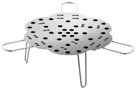 2026 Inserto per cottura a vapore in acciaio inox regolabile in altezza con gamba telescopica, supporto multifunzione per pentole (argento, 16 cm)