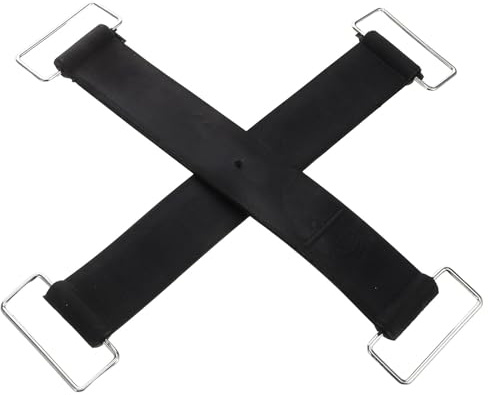 DOITOOL 2 Pièces Sangle de Maintien de Batterie Réglable en Caoutchouc Noir avec Crochet Métal, Sangle de Transport Polyvalente pour Batterie de Moto et Bateau Sécurisée