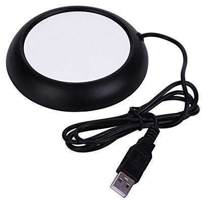 USB-mugg varmare träkorn kaffekopp varmare dryck kontors hem te värmare pad för kaffe, mjölk, te, vatten, födelsedagspresent svart 5W 5V