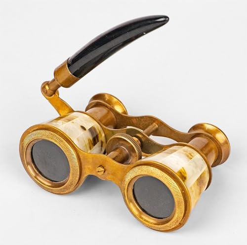 Asi Nautical 2.5 Inches Opera Glasses Binoculars For Adults With Handle- Captain'S Mother Of Pearl Solid Brass Opera Glasses Binoculars-Pocket Size Handel Binoculars For Kids, Bird Watching, Hunting