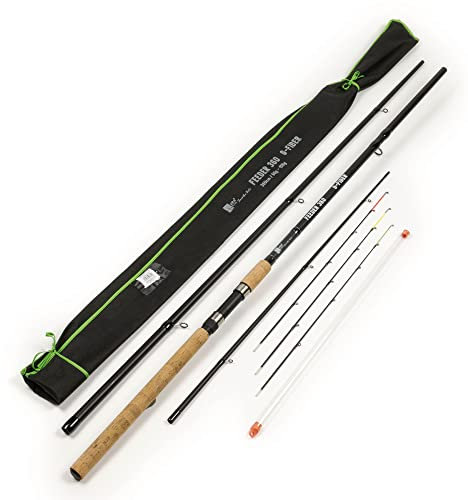 Zite Fishing Feederrute – Steckrute Feeder-Angeln - Friedfisch Angelrute mit 3 Wechselspitzen & Korkgriff - Ideal für Futterkorb Angeln - Einsteiger Angelruten (3,60m 50-150g) Feederruten, Feeder Rute