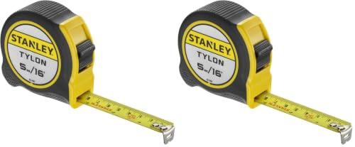 STANLEY TYLON Tape Measure 5M/16 Inches Compact Case with Cushioned Grip Metric and Imperial System 1-30-696 (Pack of 2)