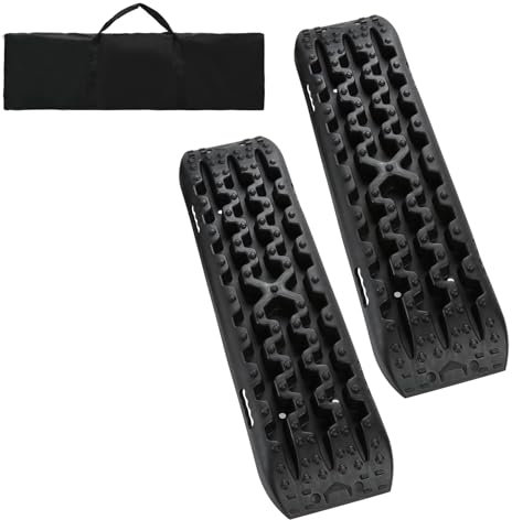 Monucep 2 placas de rescate para vehículos, placas de arena offroad, ayuda de arranque para autocaravana, adecuada para arena, barro, nieve, herramientas de emergencia todoterreno, diseño portátil,
