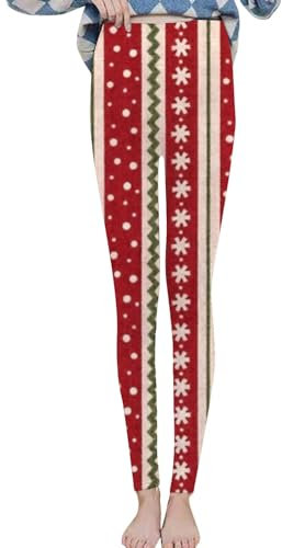 Elastische Leggings für Damen, Winter, Thermohose, Yoga, Herbst, Winter, Samt, warm, Weihnachten, Retro-Druck, Heim-Leggings, Fleece-gefütterte Leggings, wassermelone, XL