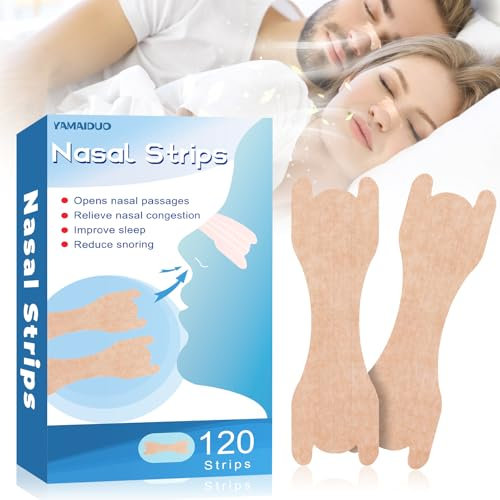 Bandelette nasale, 120 Pièces Taille Large Anti Ronflement pour une Meilleure Respiration, Bandes nasales extra fortes pour Soulager le nez Bouché Rhume, Allergies,Anti Ronflement Efficace Puissant