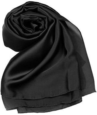 MAPIMANIA - Stola Elegante Donna Nero per Cerimonia e Matrimonio – Scialle Estivo in Seta 180x90 cm, Coprispalle per Abito da Sera