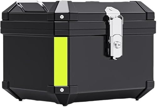 Aptliton Motorbike Top Case with Reflective Strips, 45L Waterproof Dustproof Motorcycle Top Box PP Motorbike Trunk Travel Helmet Luggage Storage Tour Tail Box Lockable Motorcycle Rear Box