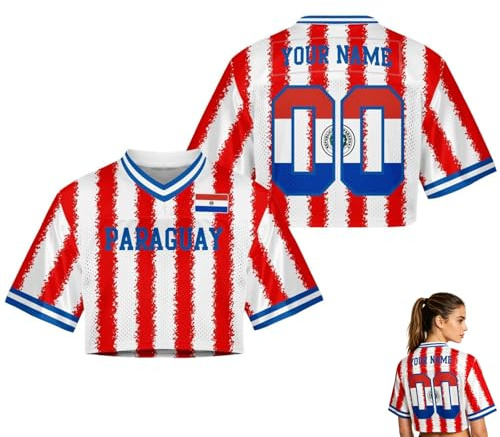 Camiseta de Fan Personalizada para Mujer 2026 Top Crop Y2K con Nombre y número, Jersey Veraniego Manga Corta, Regalo para día de Partido, Ropa Holgada de Calle Adorable