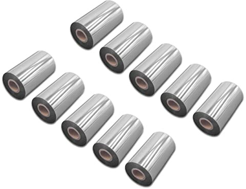 vhbw 10x Thermotransfer-Band kompatibel mit Citizen CL-S703, CL-S700R Drucker Etikettendrucker, Wischfest, 110 mm x 300 m, Wachs Harz Schwarz