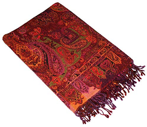 Lorenzo Cana Luxus – Manta Jacquard Tejido de fina lana de merino – Cordero Paisley – Manta Manta sofá de lana manta 140 cm x 200 cm