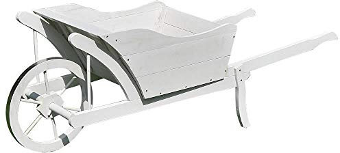 Melko Carriola per piante in legno, 129 × 45 × 43 cm, carriola, colore: bianco