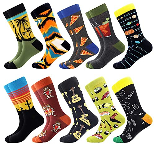 Herrstrumpa Crazy Färgglad Strumpa för Män Bomullsstrumpor Andas Och Bekväm Galen Nyhet Funky Sportsockor Kontorsstrumpor Present Till Vänner Familj