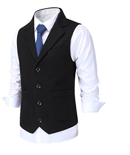 Allthemen Herrväst revers tweed ull kostymväst formell normal passform herrväst retro business bröllop