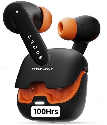 Boult Z40 Pro Wireless Earbuds with 100h Playtime, 4-ENC Calling mic, Latest BTv 5.4, 13mm drivers for Deep bass, 45ms Low Latency, Type-C fast charging, Touch controls & IPX7 Waterproof (Midnight).