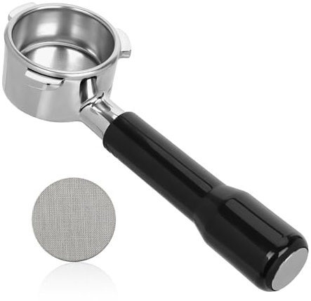 54mm Bottomless Portafilter, 3 Ears Espresso Portafilter with Detachable Filter Basket & Plastic Handle Stainless Steel Replacement Part Compatible with Breville 8 Series Espresso Machines