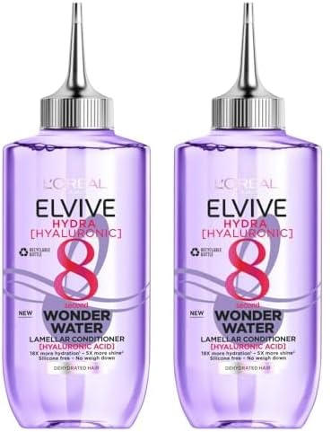L'Oreal Paris Wonder Water, Liquid Hair Conditioner By Elvive Colour Protect, 8 Second Hair Treatment Damaged, Coloured Hair With Lamellar Technology, 200 Ml (Pack of 2)