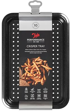 Tala Performance Crisper Baking Tray - Perforated, Non-Stick Professional Gauge Carbon Steel with Eclipse Non-Stick Coating Tray for Roasting, Baking, and Warming Small Portions 28 x 20 x 2.6cm
