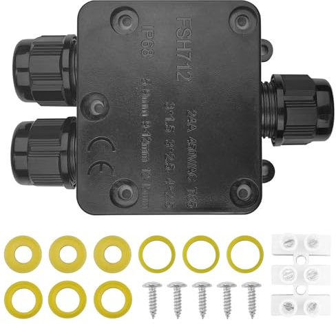 Tekenewbse Boite de Derivation Etanche Exterieur IP68, Connecteur Etanche, Connecteur Étanche à 3 Voies pour Câble Ø 5-15 mm Diamètre, Boîte Dérivation Étanche Extérieur pour Jardin Câble Souterrain