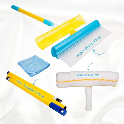 Aquablade® Maxi 40 cm The Original | AquaBlade Silicone Squeegee with Reservoir | Window Cleaning Kit | Professional Quality | Set Customs Authorisation REX N. ITREXIT04942720287 HS CODE 9603909900