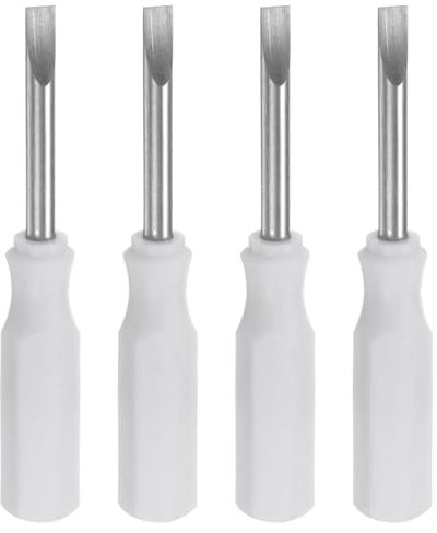 QUARKZMAN 4pz Cacciavite a Taglio Sl2.5 Mini 2.5mm Testa Piatto Magnetica 45mm Lunghezza per Riparazioni di Piccoli Elettrodomestici, Bianco