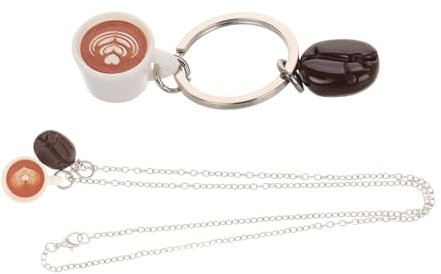 Holibanna Kaffee-schlüsselanhänger Plüsch Kaffeetassen Zubehör Taschenanhänger Tee Schlüsselanhänger Halskette Reisekaffeetasse Halter Isolierte Kaffeetasse Charme Schmuck Reisenbecher Harz