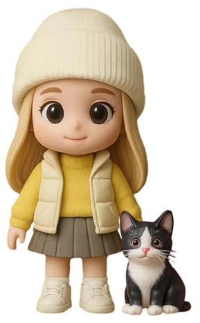 VEELU Custom Action Figure Personalized 3D Mini Figurine Design Your Own Ultra HD Resin Collectible Statue for Dad Mom Couple Gift on Father's Day Mother's Day Birthday Anniversary Christmas Weddings