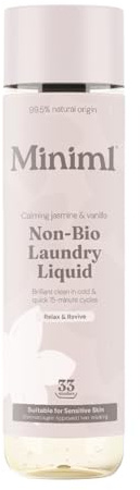 Miniml Laundry Liquid Washing Detergent 1L - Natural Non Bio Wild Jasmine & Vanilla Scented Clothes Washing- Machine or Delicate Hand Cleaning - 100% Vegan & Cruelty Free (33 Washes)