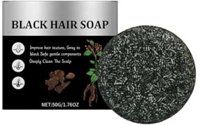 Haarseife Shampoo Graue Haare, Grau Glanz Seife, Haarwachstum Shampoo Gegen Haarausfall Frauen, Grauumkehr für Männer, Ansatzabdeckung und Mähnenabdunkelung