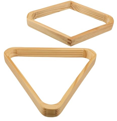 Mikikit 2 Pezzi Triangoli da Biliardo in Legno Massello Porta Palline per Tavolo da Pool Ball Supporto Robusto per Posizionamento Preciso e Gioco
