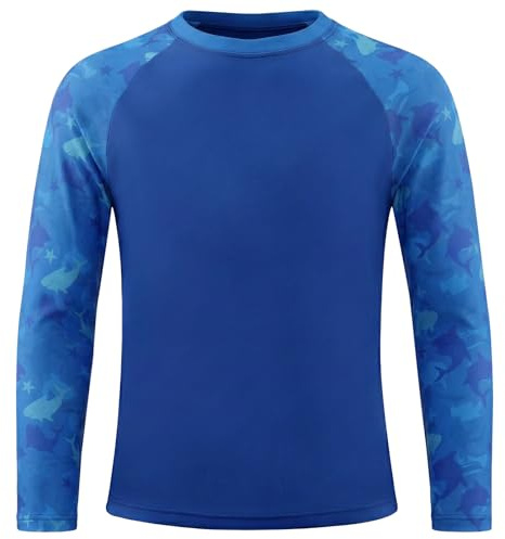 Valcatch Kids UPF50+ Rash Vest Long Sleeve T Shirt, Dark Blue, 8-9 Years
